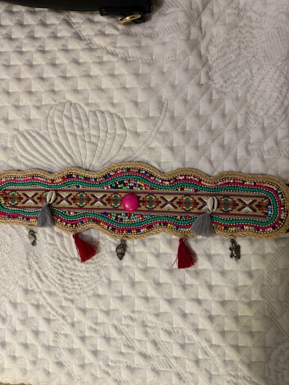 Boho Beaded Tassel Waist Belt - Multicolor